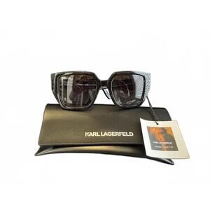 Karl Lagerfeld Black Oversized Square Sunglasses with Case